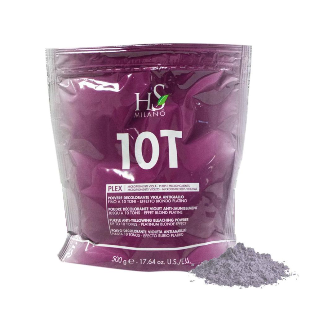 Decoloración en polvo Violeta Hs Milano 10 tonos con Plex 500g